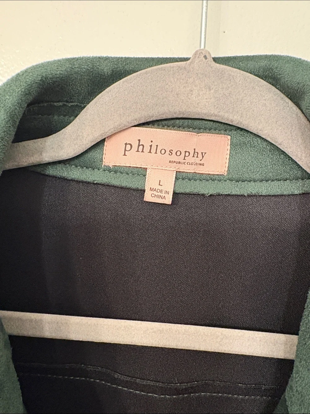 philosophy Forest Green Suede Moto Jacket - Picture 2 of 5
